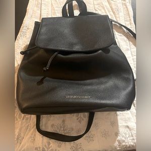 EUC  Victoria’s Secret black leather back pack